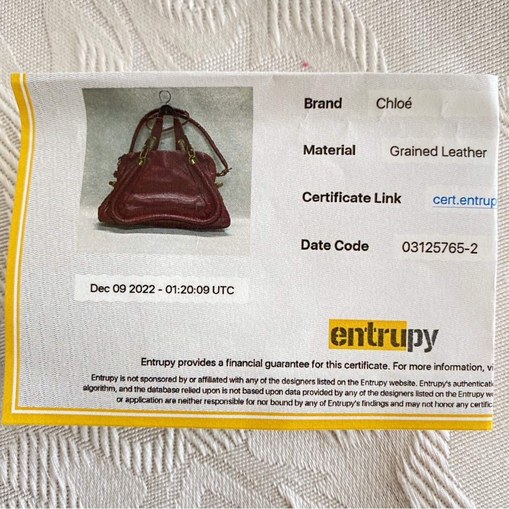 Chloe burgundy medium paraty bag - Picture 15 of 15